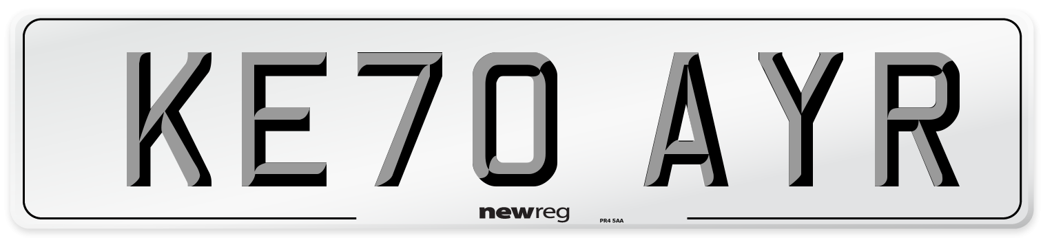 KE70 AYR Number Plate from New Reg